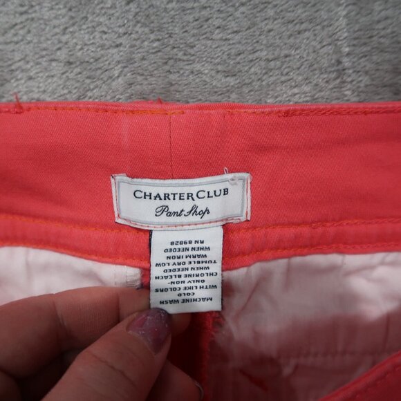 Charter Club Pants Womens 8 Pink Capri Chino Denim High Rise Preppy City Casual - Picture 10 of 14